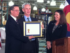 Geotech CEO Jeffrey Popiel, John Bryson, Secretary of Commerce and Congresswoman Diana DeGette