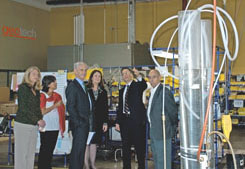 Dignitaries view Solar Sipper Testing